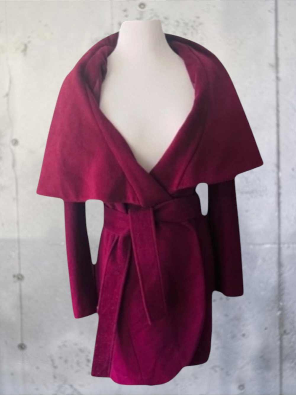 ELIE TAHARI Marla Belted Cocoon Coat Color Country Apple Size Medium